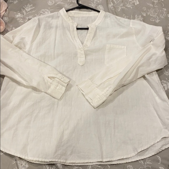 Textured Beachy White Linen Shirt - Picture 13 of 13